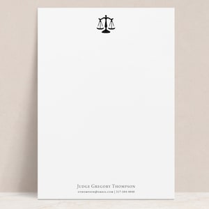 Personalized Lawyer Notepad with Scales of Justice | Custom Attorney Stationery Pad, Gift for Judge Paralegal Law Student