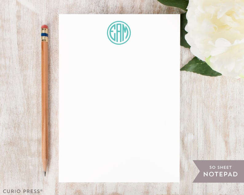 Personalized Monogram Notepad PREPPY MONOGRAM Stationery / Etsy