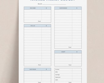 Personalized Budget Planner Notepad | Custom Monthly Budget Tracker with Bills Expenses Debt & Savings, Color Budget Pad, 5x7 or 8x10
