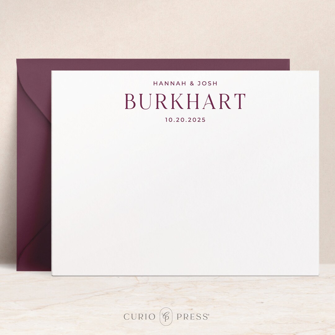 Personalized Wedding Thank You Cards With Envelopes | Custom Newlywed ...