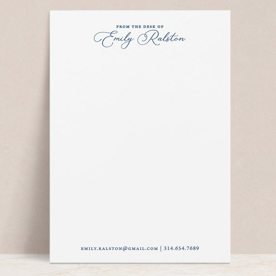Personalized From the Desk Of Notepad | Custom Professional Stationery Pad for Men Women, Office Business Gift for Her Him with Name