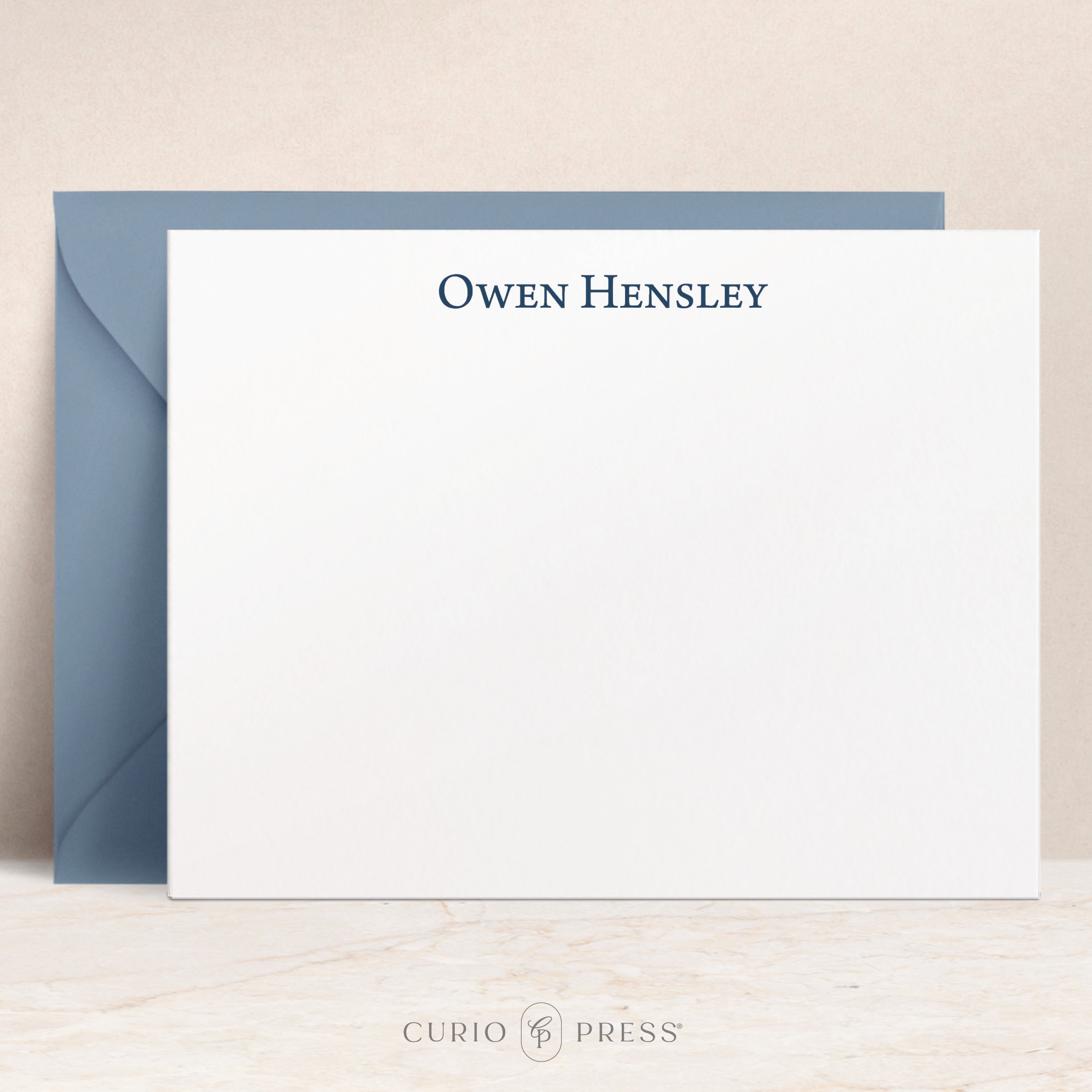 Custom Note Slips Personalized Note Cards With Envelopes | Custom Flat Stationery for Men ...