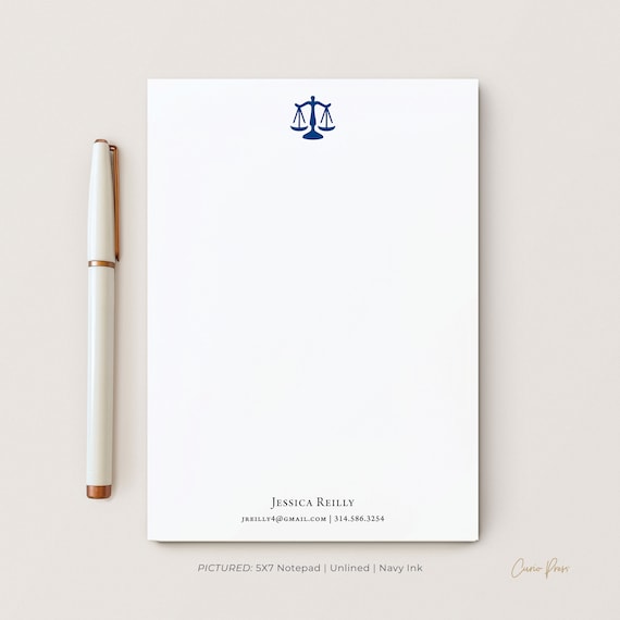 Custom Lawyer Notepad, Personalized Stationary, Gift for Lawyer