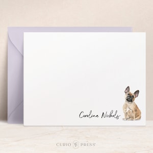 Personalized Dog Note Cards, Choose Dog Breed, French Bulldog, Golden Retriever, Lab, Doodle, Custom Gift for Dog Owner, Dog Mom - Dogs Flat