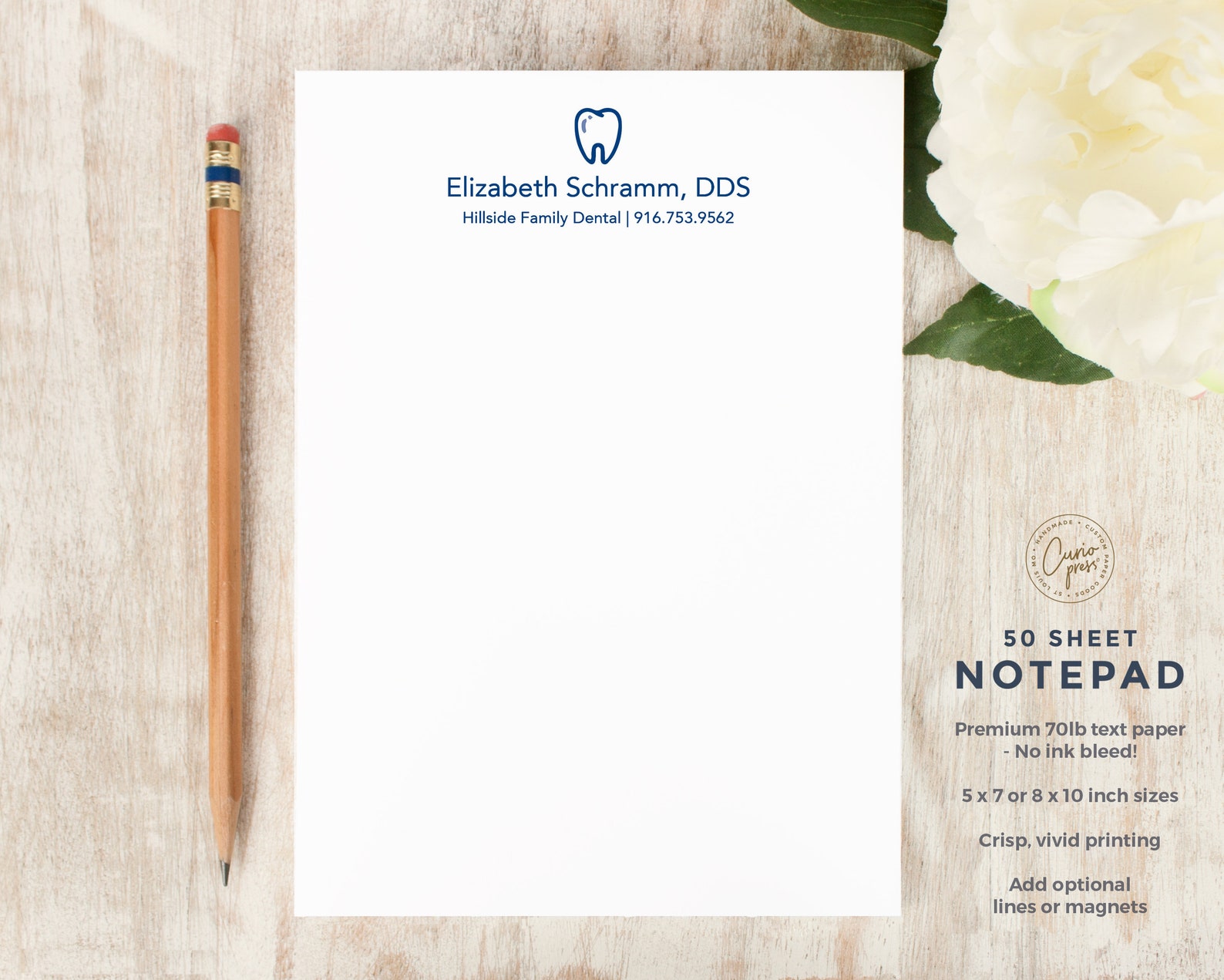 Personalized Notepad DENTAL Stationery / Stationary 5x7 or | Etsy