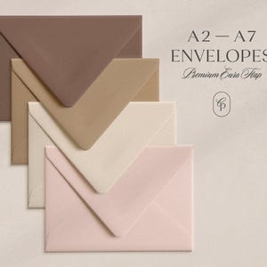 25 Heavyweight Colored Envelopes with Pointed Euro Flap, A2 (4 3/8 x 5 3/4 inch) or A7 (5 1/4 x 7 1/4 inch) Size, Choose Color & Quantity