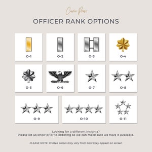 Personalized Military Officer Stationery Set with Rank, Personalized Flat Card Stationary, Professional Ranking Gift, Military Officer Flat image 3