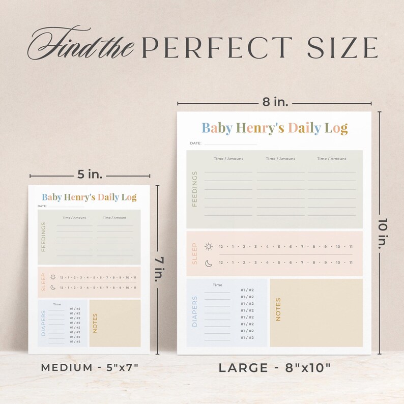 Personalized Baby Daily Log Notepad | Custom Feeding Sleep Diaper Tracker Pad, Infant Schedule, Newborn Gift for New Mom image 4