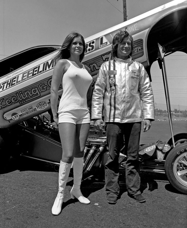 Big Boobs Barbara Roufs Drag Racing Team Busty Female Pinup Etsy