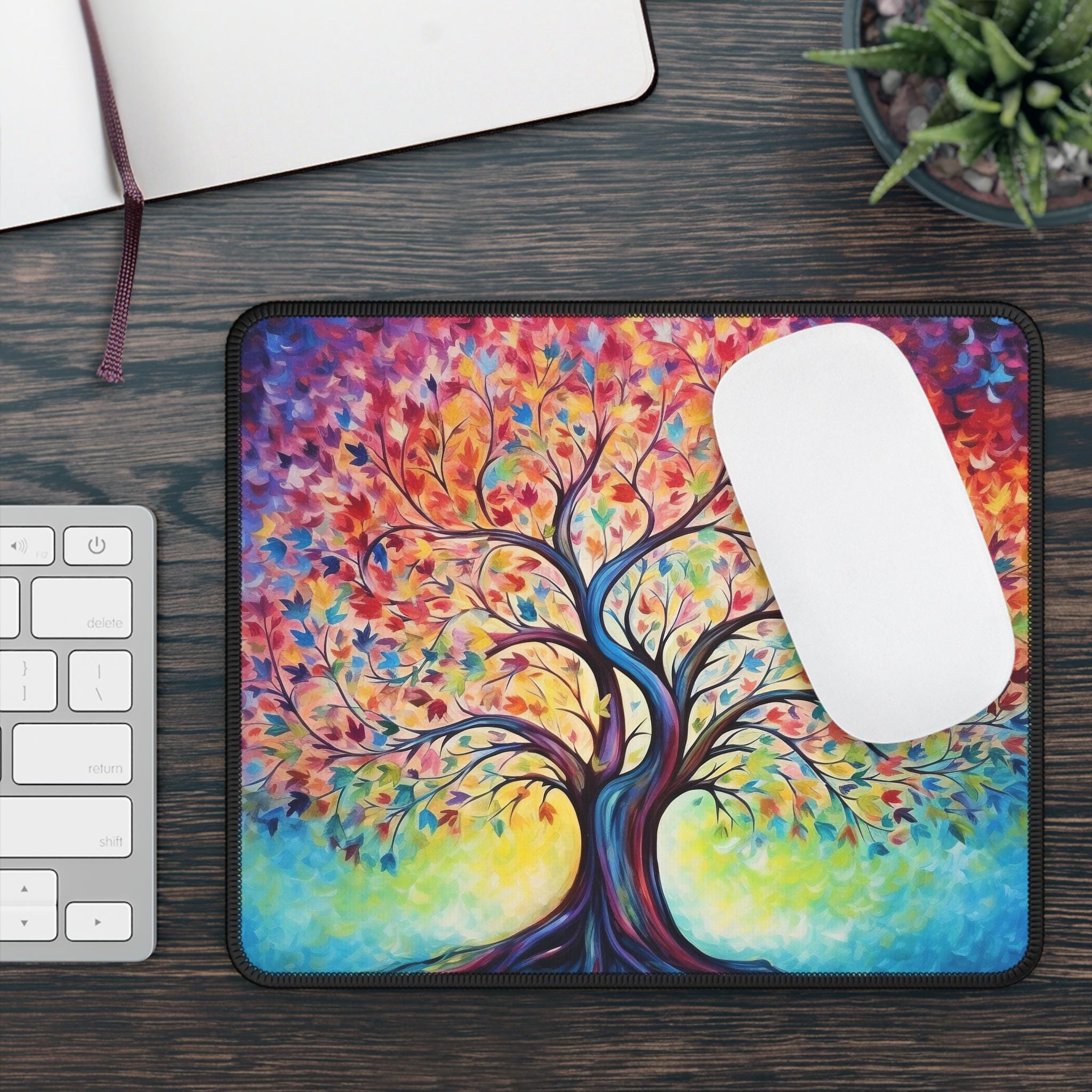 Tree Mouse Gaming Colorful Tree of Life Gaming Mouse Pad | Vibrant Abstract Forest Art - Etsy