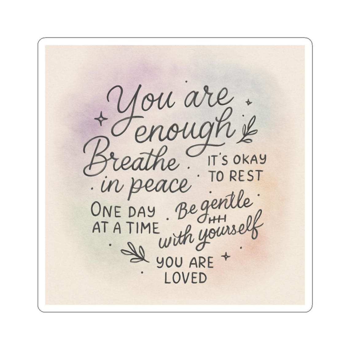 Mindfullness Sticker Mindfulness Stickers: Self-care & Positive Affirmations Decals - Etsy