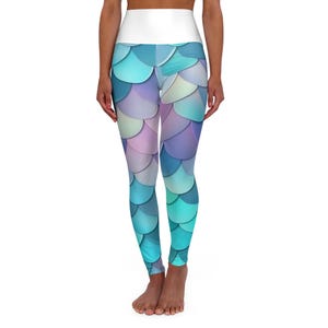 Mermaid Scale Yoga Leggings: High Waisted Activewear