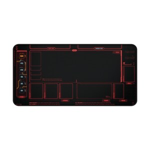HUD Interface Blueprint Desk Mat | Gaming Mouse Pad, Black & Yellow