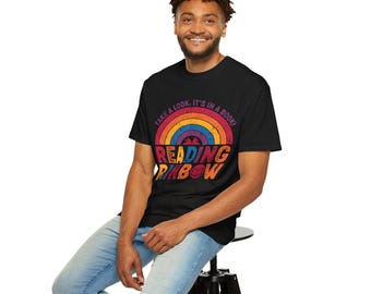 Reading Rainbow T-Shirt | Take a Look It's in a Book Retro Rainbow Design