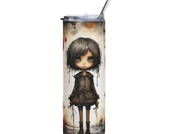 Gothic Doll with Balloons Stainless Steel Tumbler | 20oz