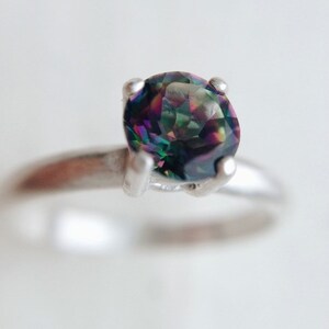 Brazil Mystic Topaz Ring Oxidized Silver Rings, November Birthstone, dgc, SFEtsy, Love image 3
