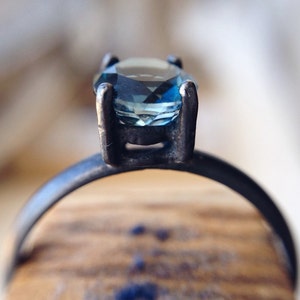 Magnificent London Blue Topaz Ring, Oxidized Silver Rings , dgc , SFEtsy, Love image 5