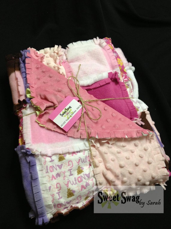Items similar to Pink Baby Blanket with Minky Backing on Etsy