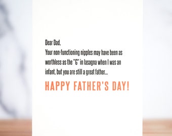 Useless Nipples... Hilarious Father's Day Card.