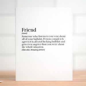 Friend definition... Friendship Card