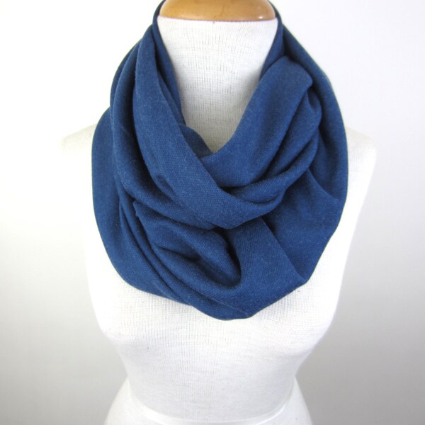 CLEARANCE - Large Blue Infinity Scarf - Oversized Fashion Cowl - Blue Chunky Circle Scarf