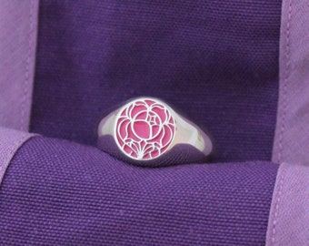 Revolutionary girl  Rose signet ring, costume cosplay.  Sterling silver 925. CREST VERSION