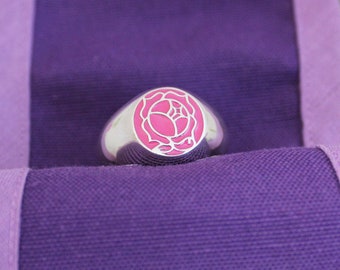 Rose signet ring. Revolutionary Girl cosplay costume. Sterling Silver 925. 2.0 VERSION