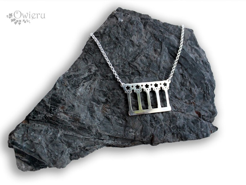 Cathedral arches necklace. Architecture Gothic Sterling silver 925. Architecture jewelry. Pilgrim's Jewelry Owieru. image 3