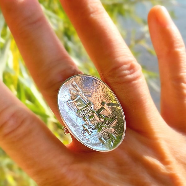 Bague de déclaration d’une jolie cuillère à sucre (argent 800)