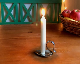 Candlestick made from a spoon, silver-plated, upcycled