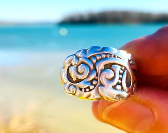 Cutlery jewelry, beautiful ring made from a silver-plated spoon