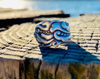 Cutlery jewelry, beautiful ring made from a silver-plated teaspoon