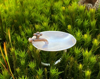 Statement ring with small bathtub in a mocha spoon (800 silver)