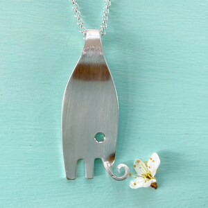 Besteckschmuck, versilberter Elefant aus einer Gabel Bild 7