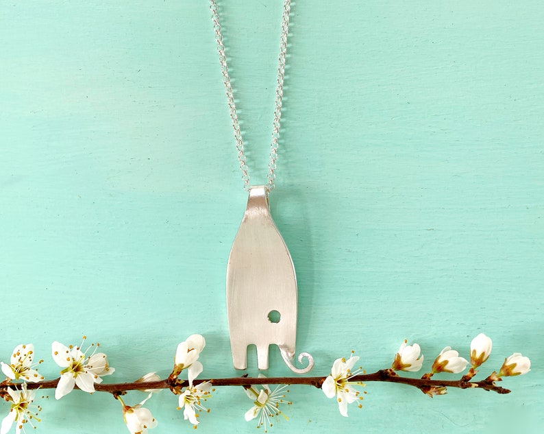 Besteckschmuck, versilberter Elefant aus einer Gabel Bild 6