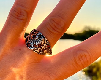 Besteckschmuck, schöner Ring aus einer versilberten Gabel