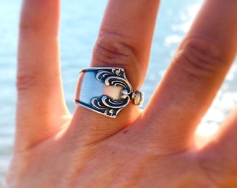 Cutlery jewelry, beautiful ring made from a silver-plated spoon