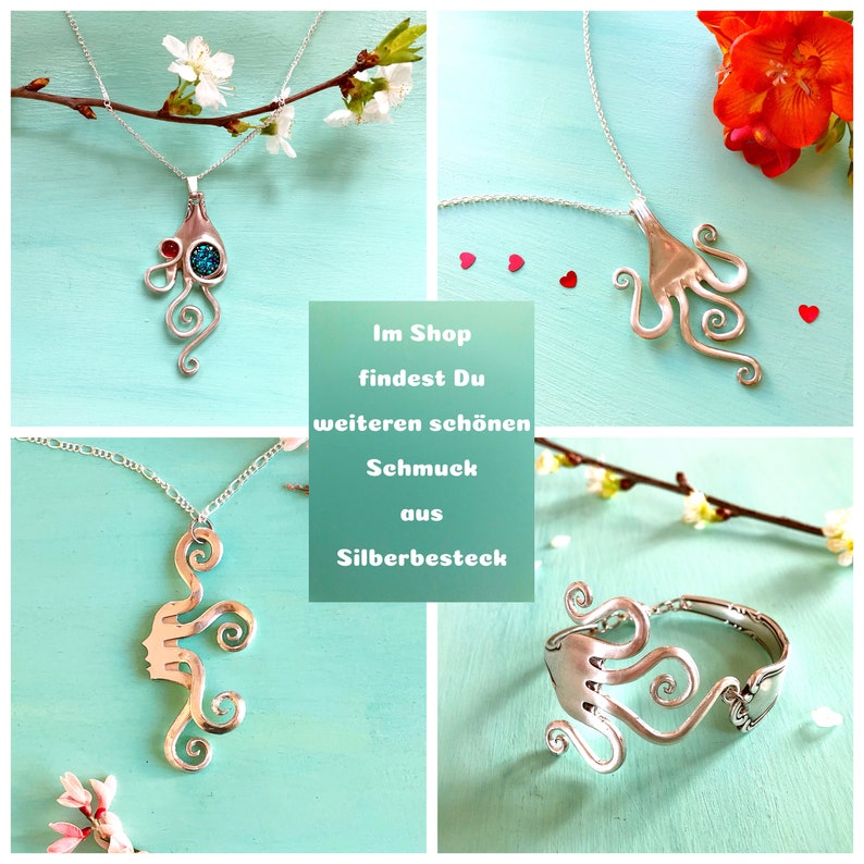 unique Cutlery jewellery Mermaid from a Spoon silver plated