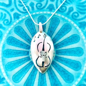 Cutlery jewelry, pendant for music lovers from a silver spoon