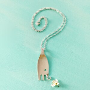 Besteckschmuck, versilberter Elefant aus einer Gabel Bild 3