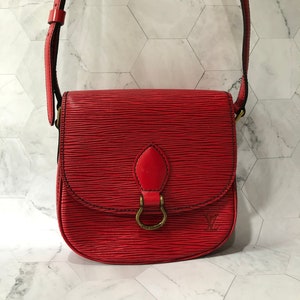 Louis Vuitton Crossbody Bag Authentic Red Epi Mini Saint Cloud 