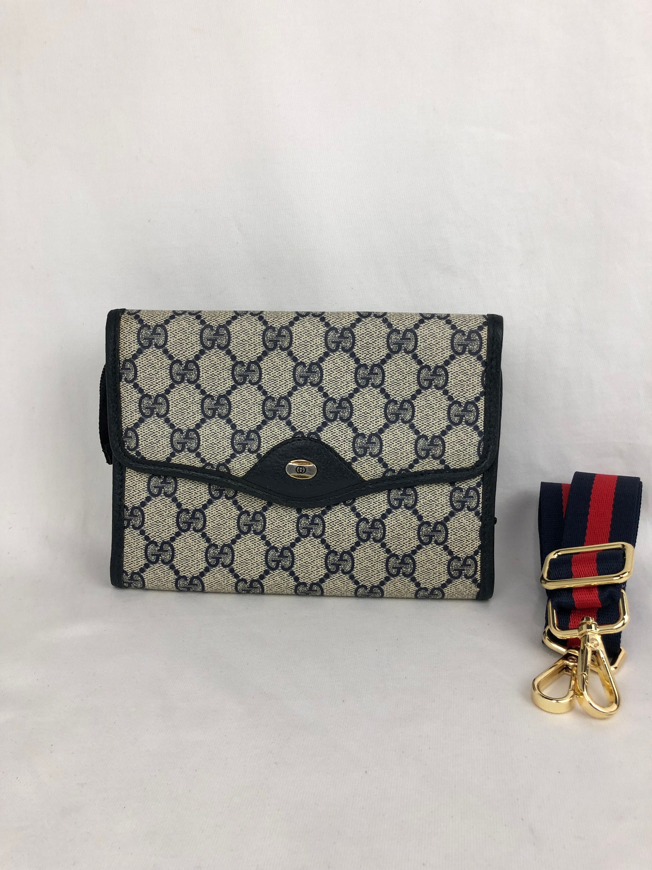 Gucci Beige GG Supreme Canvas and Leather Kingsnake Card Holder Lanyard  Gucci