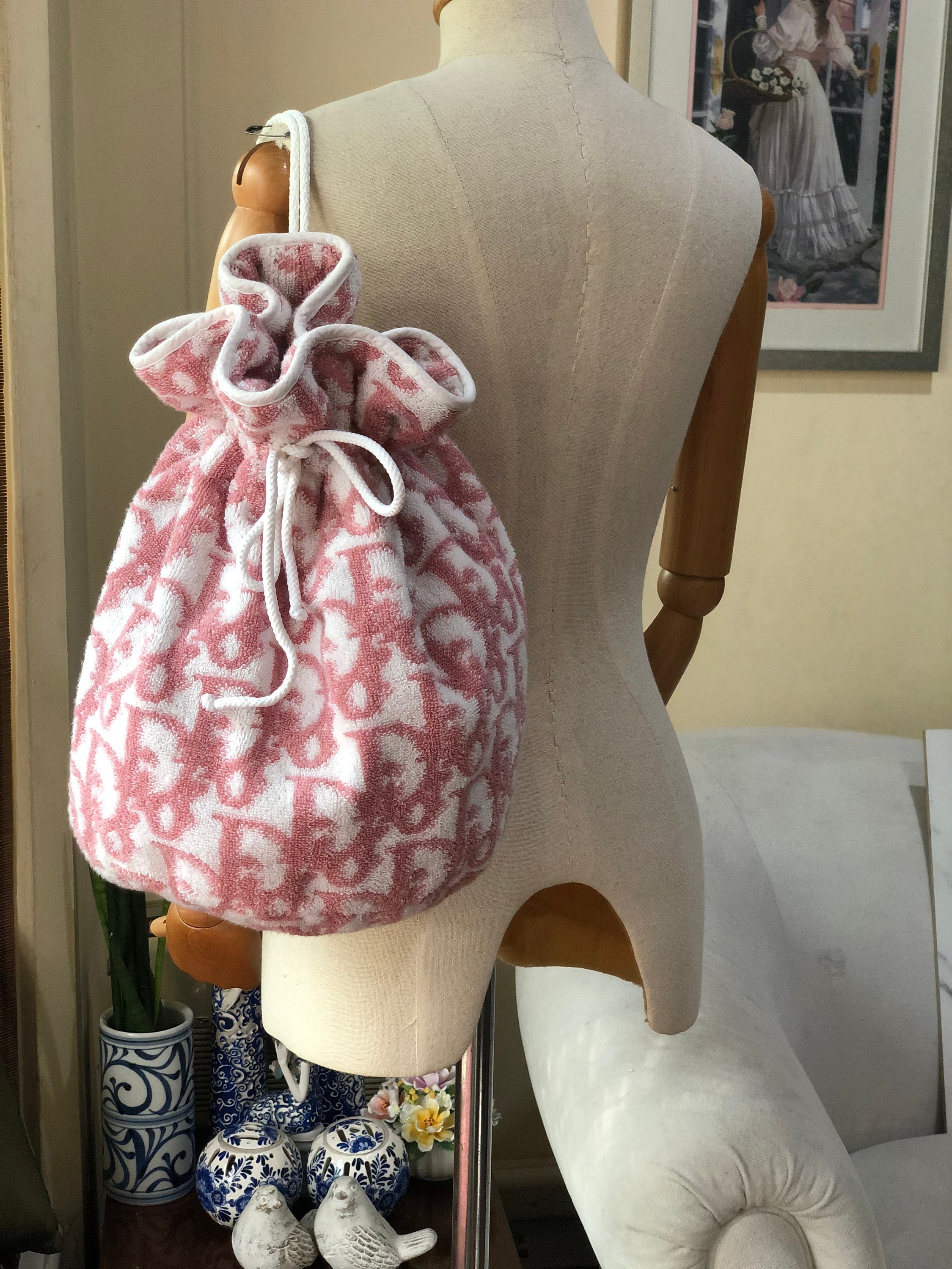 Dior Pink Monogram Terry Cloth Mini Bag
