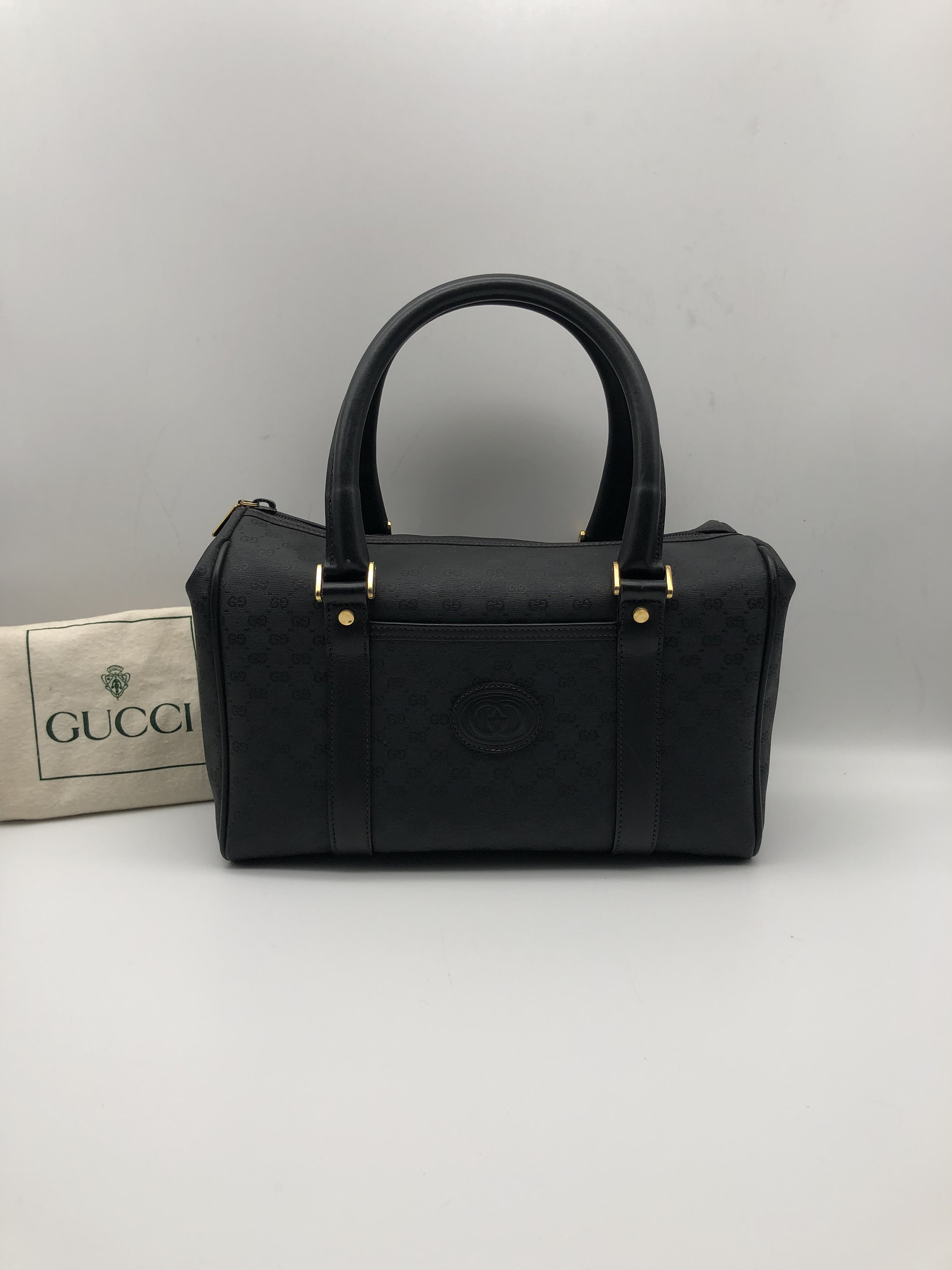 Gucci vintage boston bag best sale black