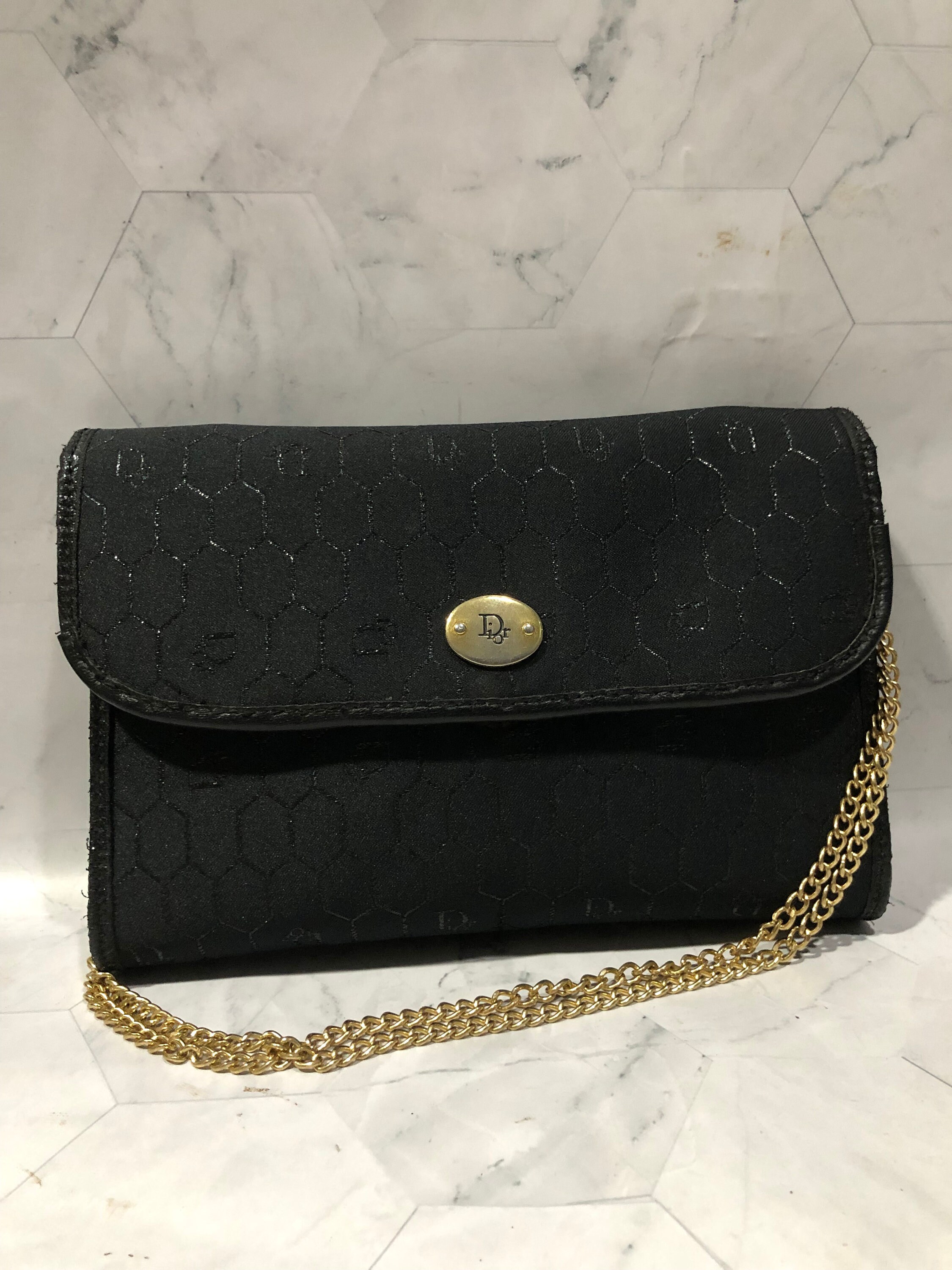 Dior 1990s Pre-owned Honeycomb Chain Shoulder Bag