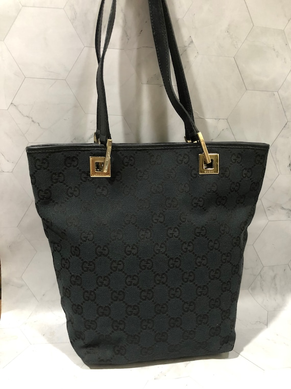 Gucci Black GG Monogram Canvas Shoulder Bag