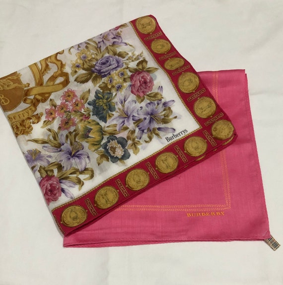 2 Authentic Burberry Pink 20" & Multicolor Flower