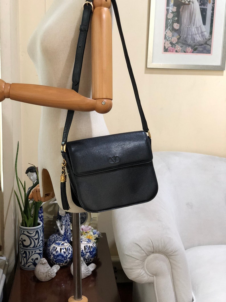 Valentino Garavani Vintage Shoulder Bag Authentic Black | Etsy