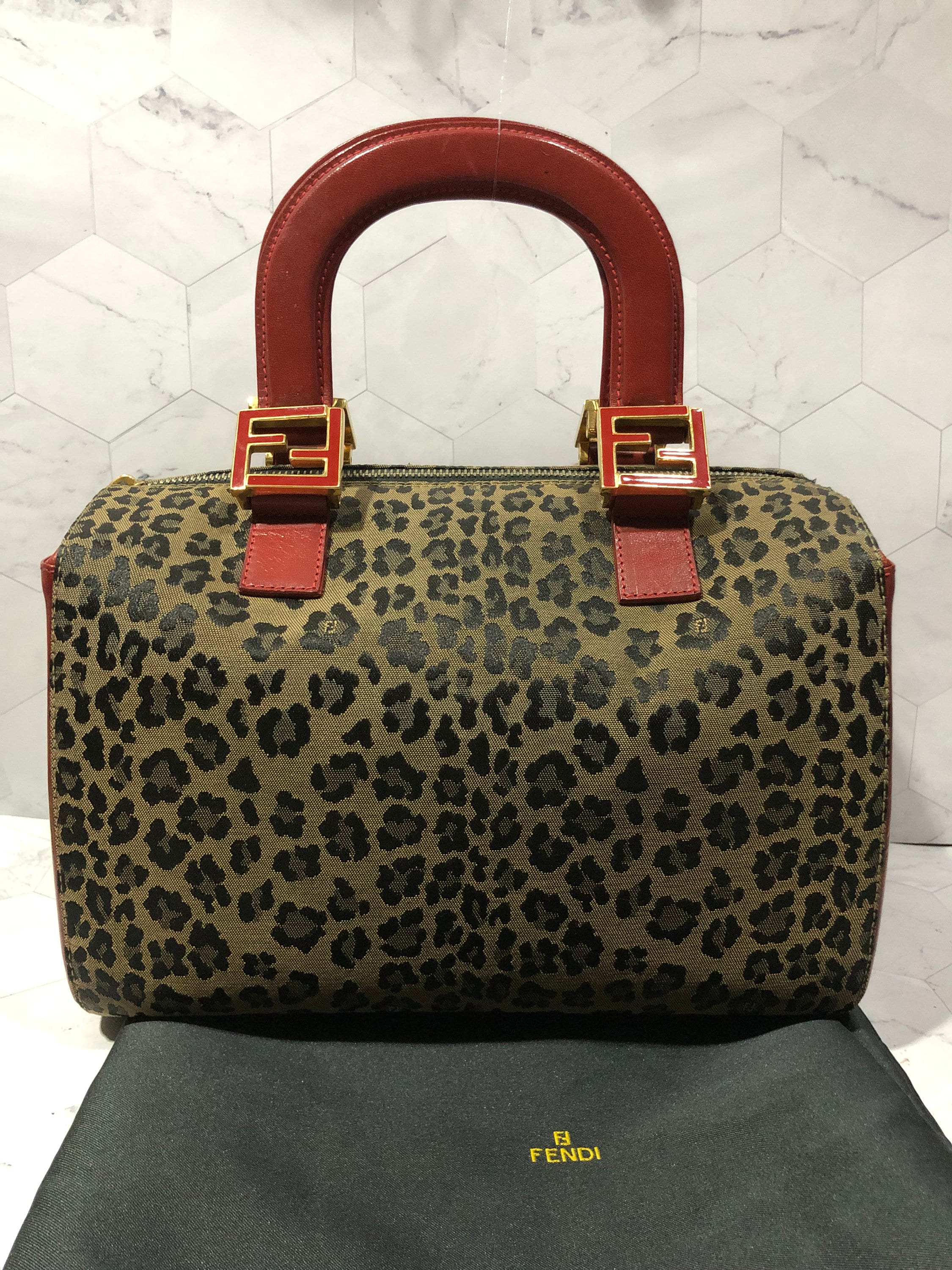 Brown Fendi Leopard Print Nylon Tote Bag – Designer Revival