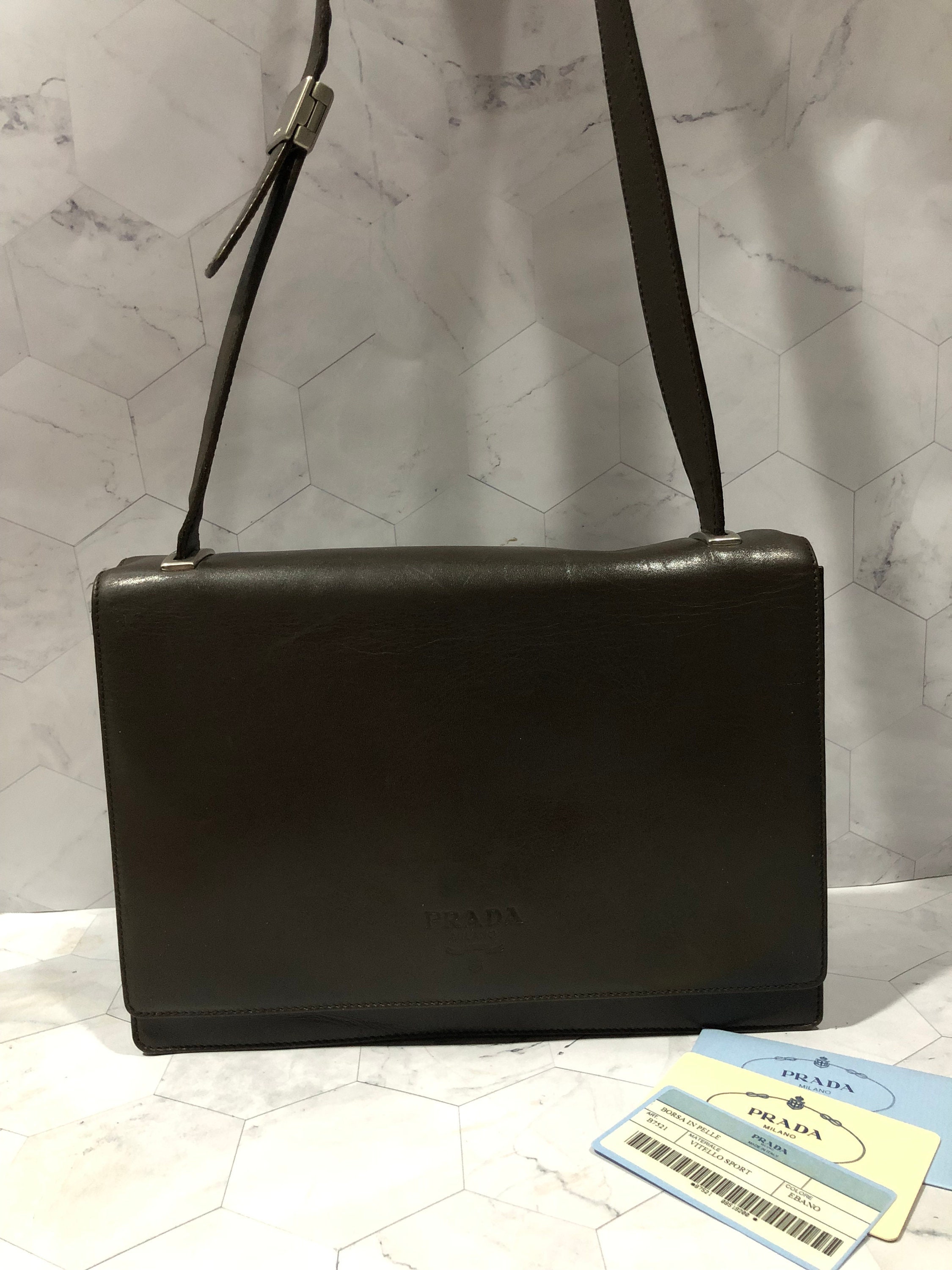 Prada 2000s Brown Canvas Shoulder Bag · INTO